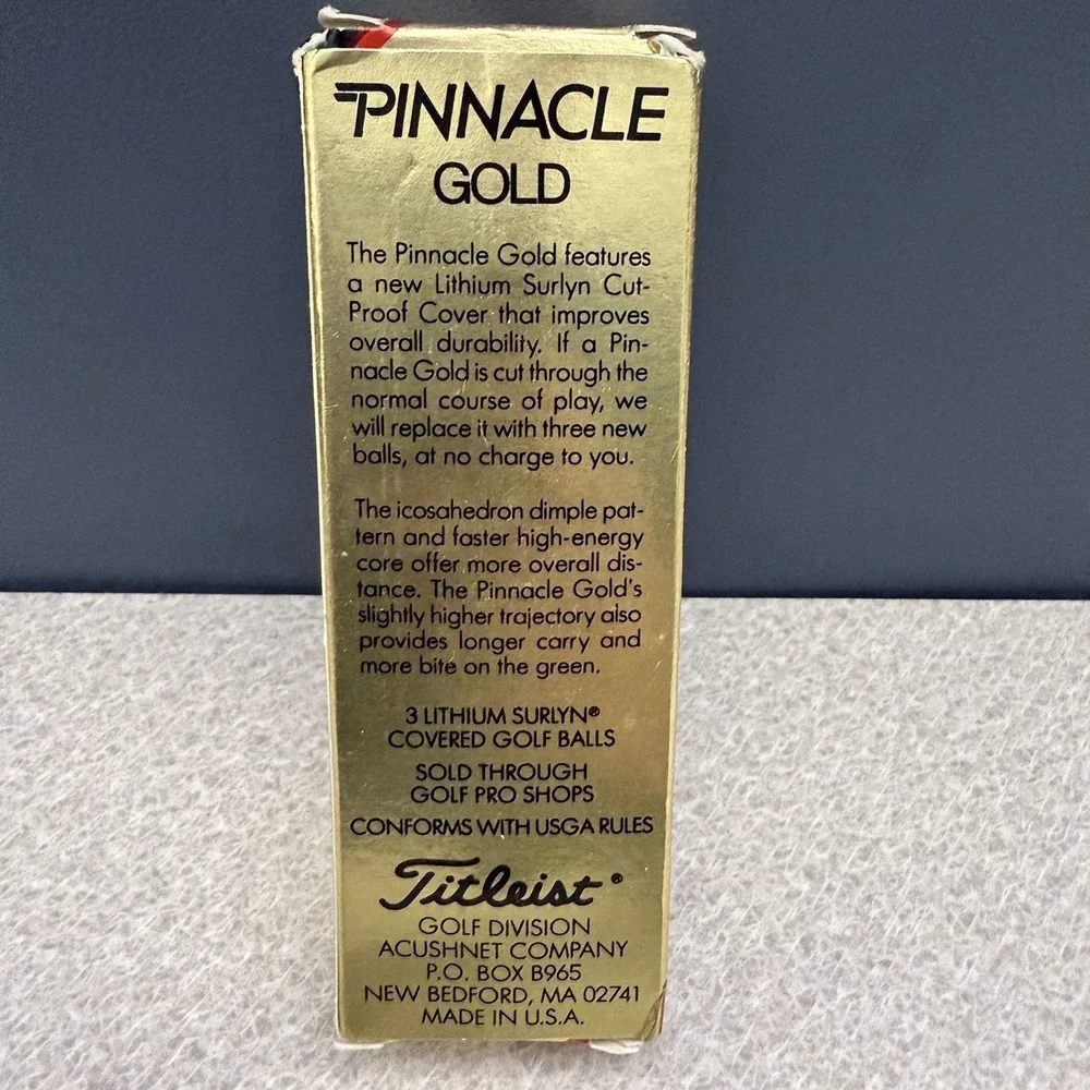 New In Box Pinnacle Gold Pebble Beach Gold Links Set Of 3 Balls. Collectors Item